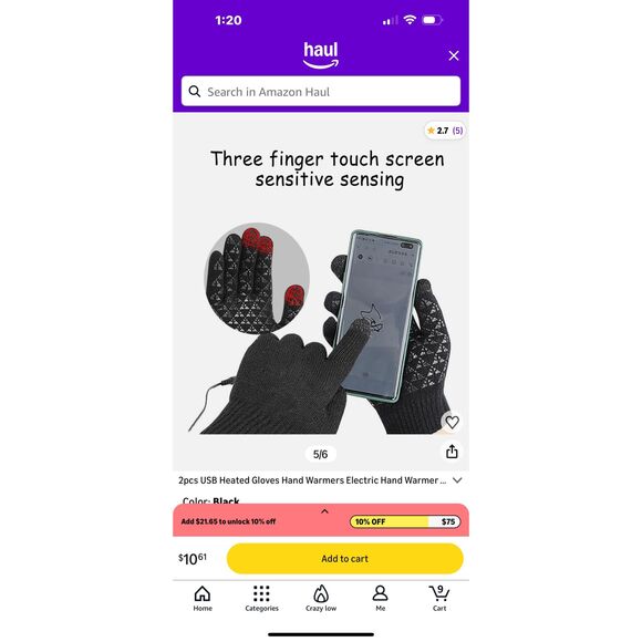 2pcs USB Heated Gloves o/s Electric Hand Warmer Hand Warming Gloves with USB Cab - Picture 5 of 9